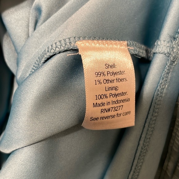 Lauren Conrad Blue Metallic Petal Sleeve Petal Top - Picture 5 of 6